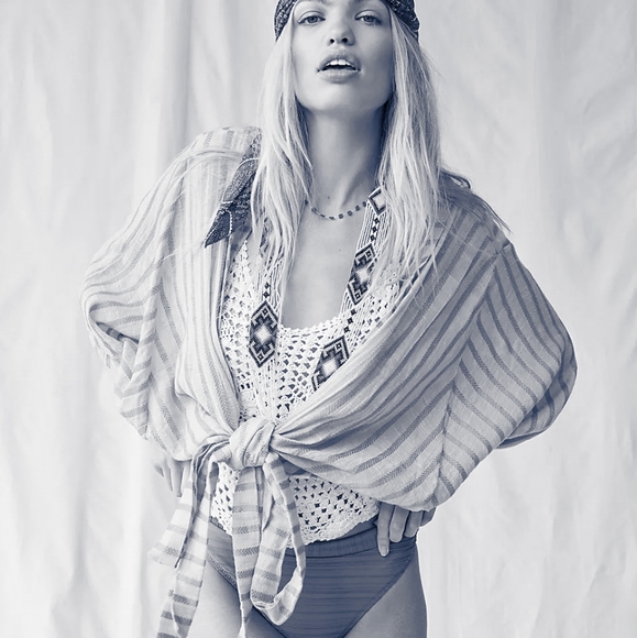 Free People Bow & Arrow Tie Front So fun kimono - Picture 3 of 7